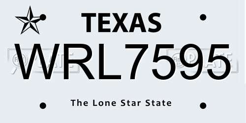 WRL7595 Texas License Plate