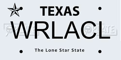WRLACL Texas License Plate