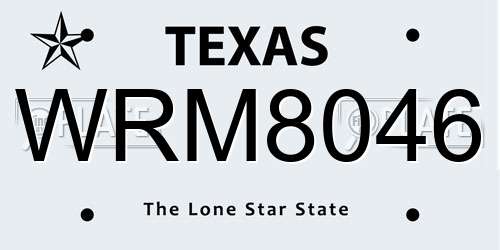 WRM8046 Texas License Plate