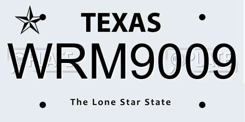 WRM9009 Texas License Plate