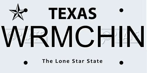 WRMCHIN Texas License Plate