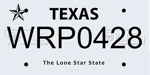 WRP0428 Texas License Plate