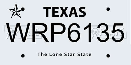 WRP6135 Texas License Plate