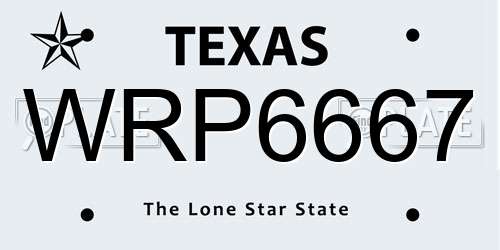 WRP6667 Texas License Plate