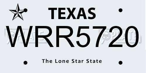 WRR5720 Texas License Plate