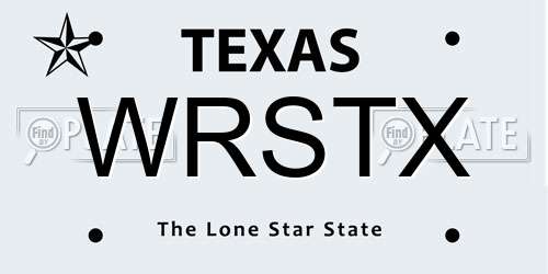 WRSTX Texas License Plate