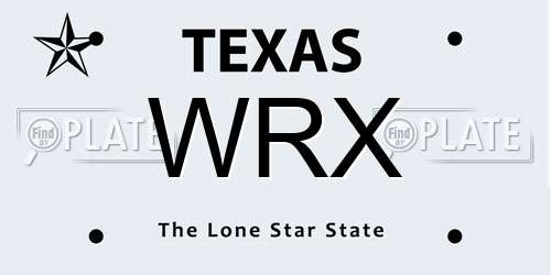 WRX Texas License Plate