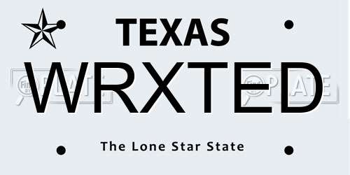 WRXTED Texas License Plate