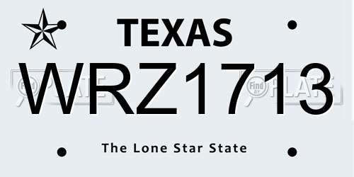 WRZ1713 Texas License Plate