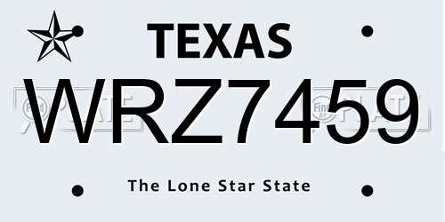 WRZ7459 Texas License Plate