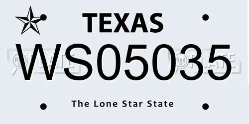WS05035 Texas License Plate