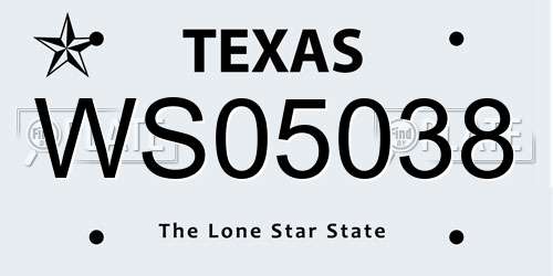 WS05038 Texas License Plate