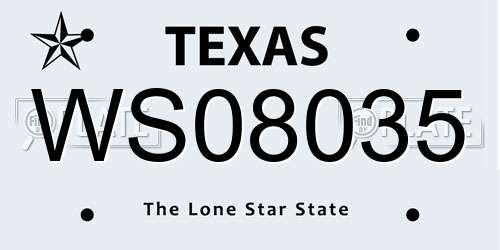 WS08035 Texas License Plate