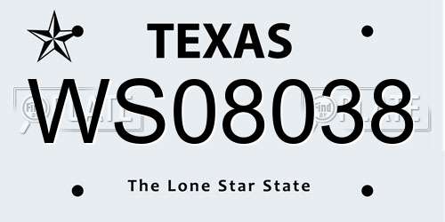 WS08038 Texas License Plate