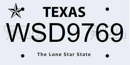 WSD9769 Texas License Plate