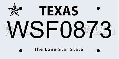WSF0873 Texas License Plate