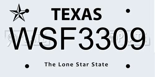 WSF3309 Texas License Plate