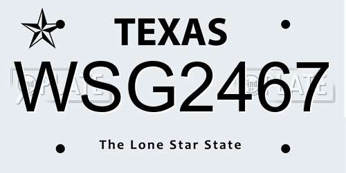 WSG2467 Texas License Plate