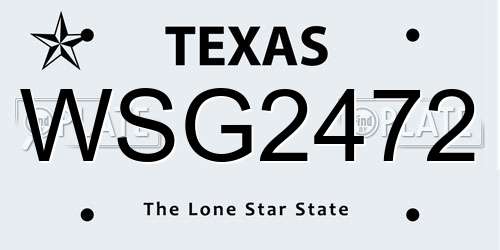 WSG2472 Texas License Plate
