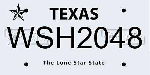 WSH2048 Texas License Plate