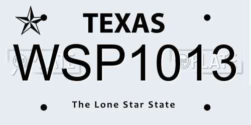 WSP1013 Texas License Plate