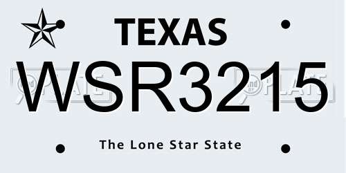 WSR3215 Texas License Plate