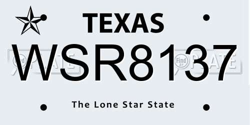 WSR8137 Texas License Plate