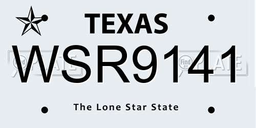 WSR9141 Texas License Plate
