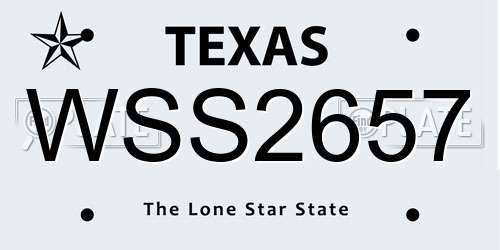 WSS2657 Texas License Plate