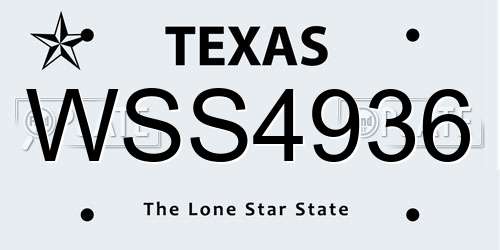 WSS4936 Texas License Plate