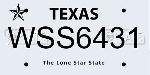 WSS6431 Texas License Plate