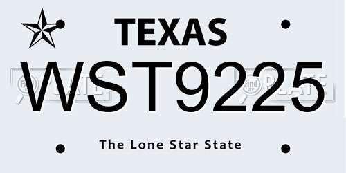WST9225 Texas License Plate