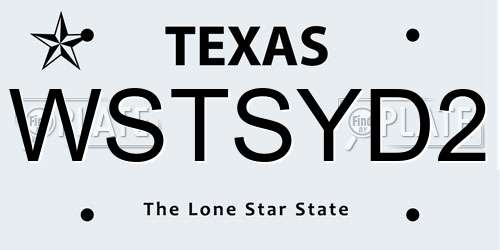 WSTSYD2 Texas License Plate