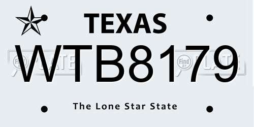 WTB8179 Texas License Plate