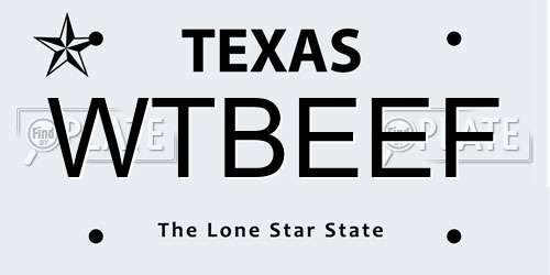 WTBEEF Texas License Plate