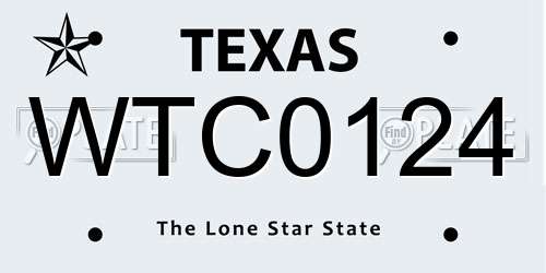 WTC0124 Texas License Plate