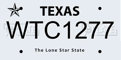 WTC1277 Texas License Plate