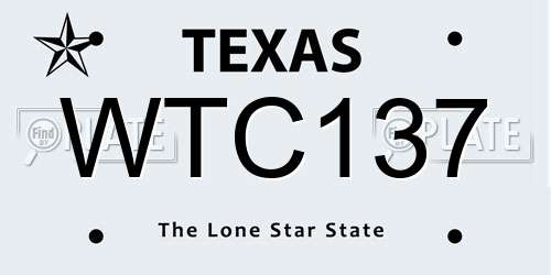 WTC137 Texas License Plate