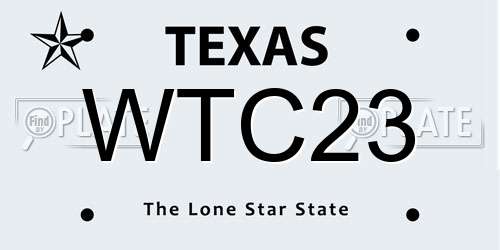 WTC23 Texas License Plate