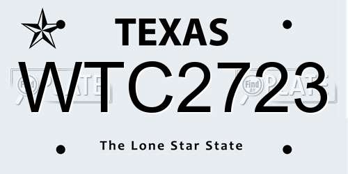 WTC2723 Texas License Plate