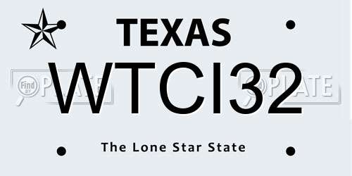 WTCI32 Texas License Plate