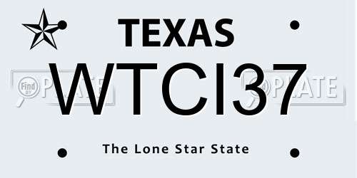 WTCI37 Texas License Plate