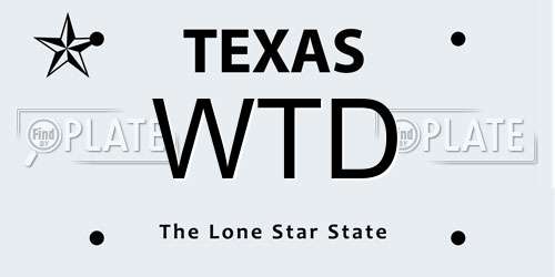 WTD Texas License Plate