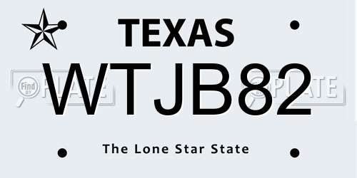 WTJB82 Texas License Plate