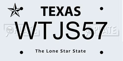 WTJS57 Texas License Plate