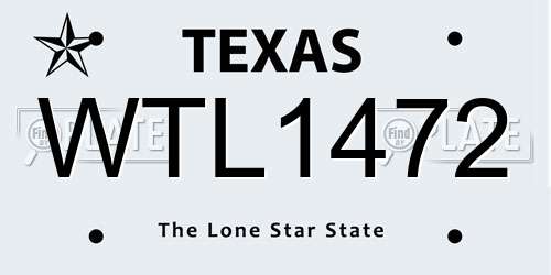 WTL1472 Texas License Plate