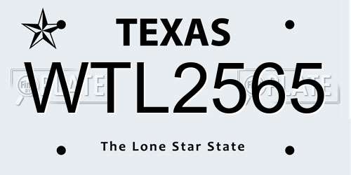 WTL2565 Texas License Plate