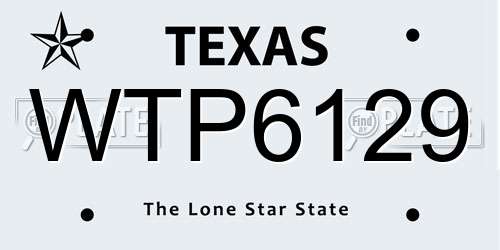 WTP6129 Texas License Plate