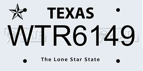 WTR6149 Texas License Plate