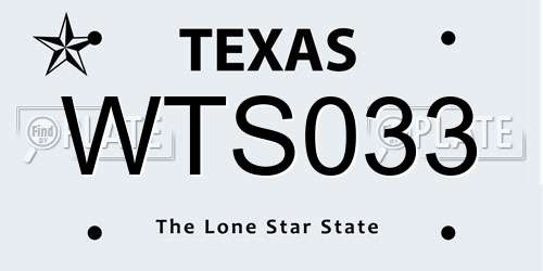 WTS033 Texas License Plate
